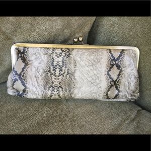 SALE! Snakeskin clutch, cream